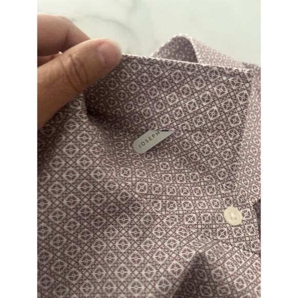 Joseph Abboud Short Sleeved Button Down Modern Fit Red Argyle Pattern Men's XL - Picture 5 of 6